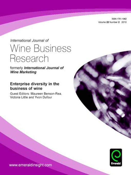 Cover image for International Journal of Wine Business Research, Volume 22, Issue 2